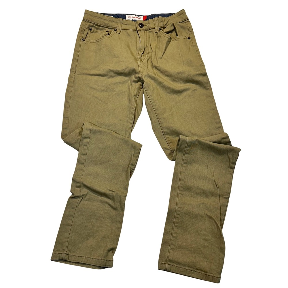 Lucky Brand Kids‎ Skinny Stretch Khaki Pants Tan Chino Size 14 Adjustable Waist
